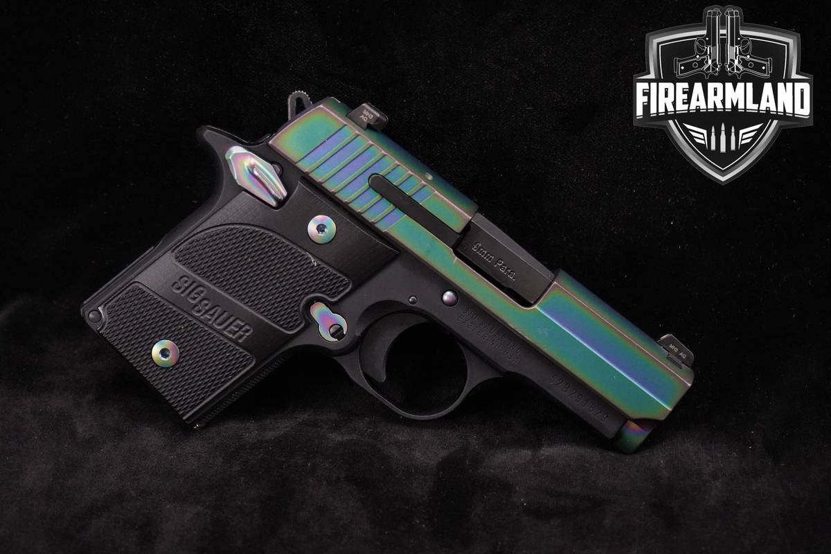 TITANIUM RAINBOW Sig Sauer P938 Edge Ambi 9mm 3" P-938 Micro-1911 +OG CASE