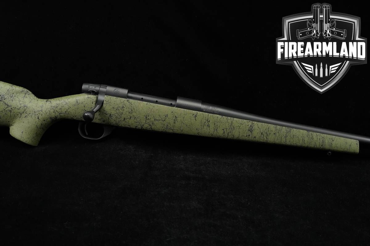 Weatherby Vanguard 257 Wby Magnum 26 Blued & Green Web Monte Carlo Stock