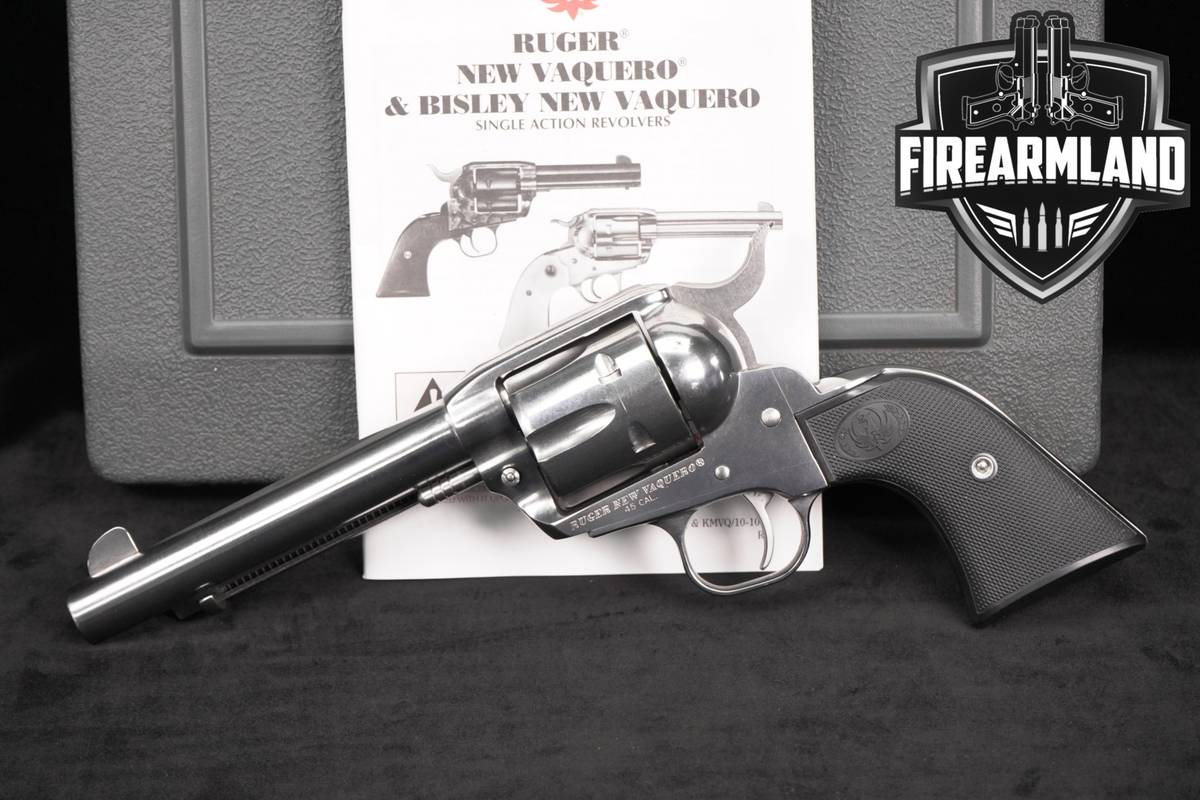 Ruger New Vaquero 45 Colt 5.5" High-Gloss Stainless +ORIG CASE