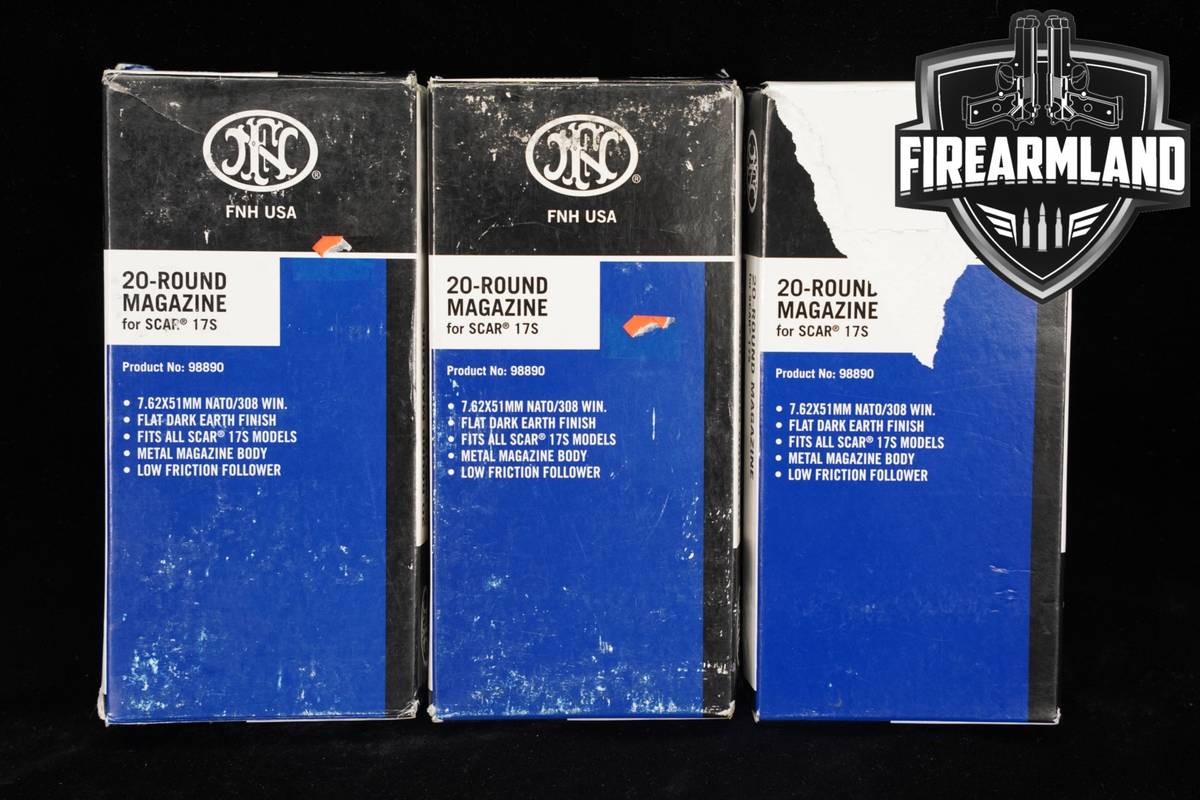FN THREE (3) FDE SCAR 17S 20-Round Magazines 7.62mm NATO 17-S Mags