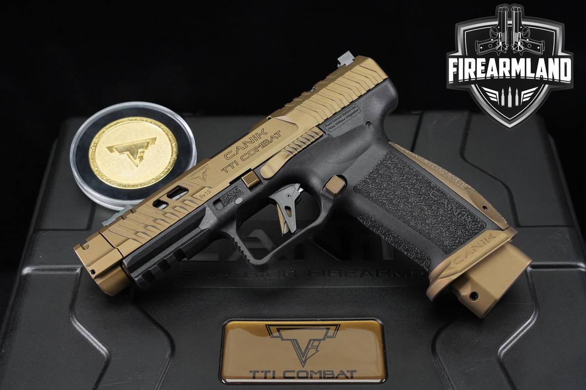 FIRST YEAR Canik TTI Combat 9mm 4.75 CERAKOTE +2 MAGS, ORIG CASE & HOLSTER