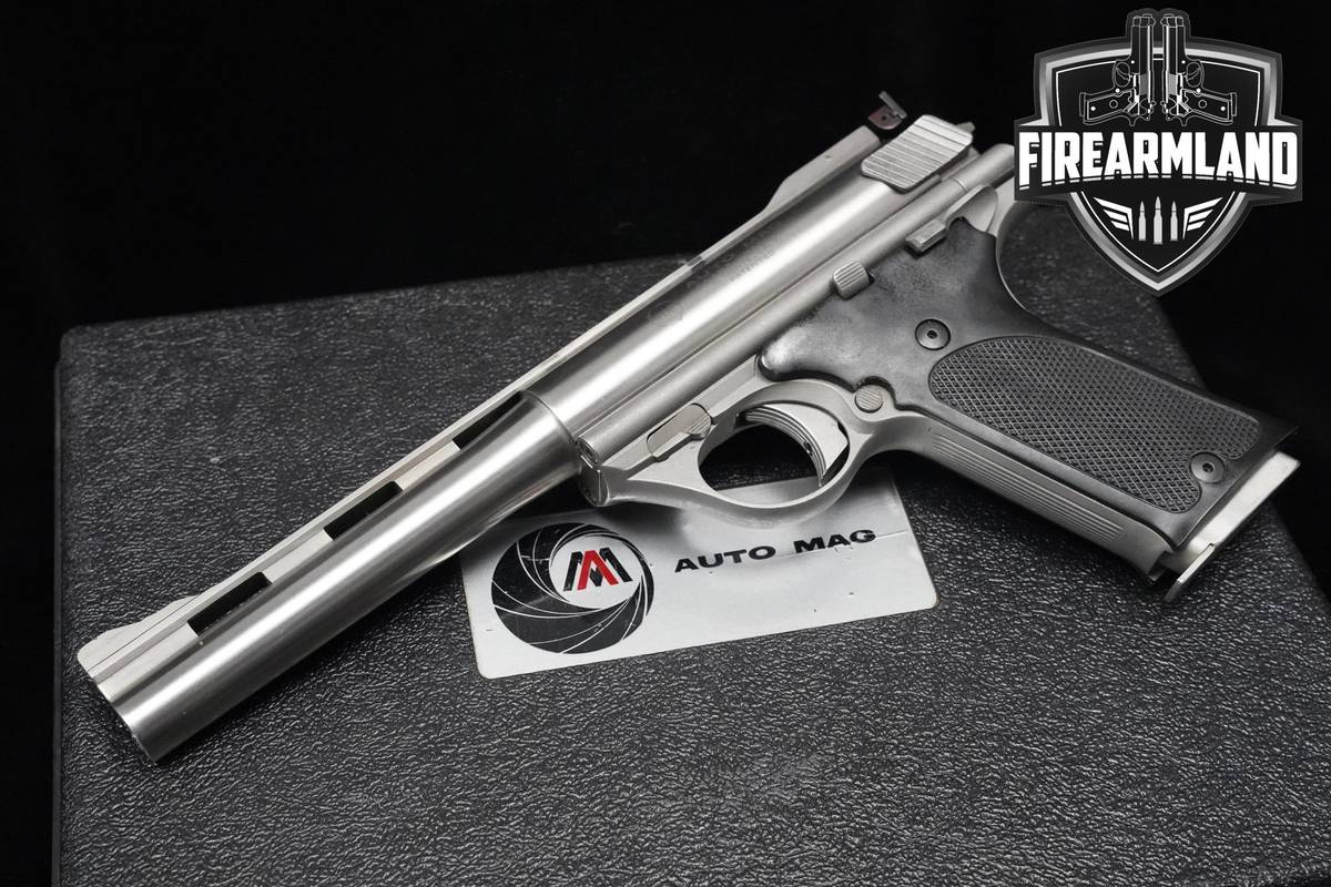 RARE! Auto Mag Model 180 44 AMP 7" Silver Auto-Mag Model-180 +ORIG CASE