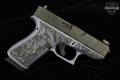 Glock 43X Slimline Custom Crushed Orchid Elephant Engraved 9mm Luger Purple in Excellent Condition Image 5