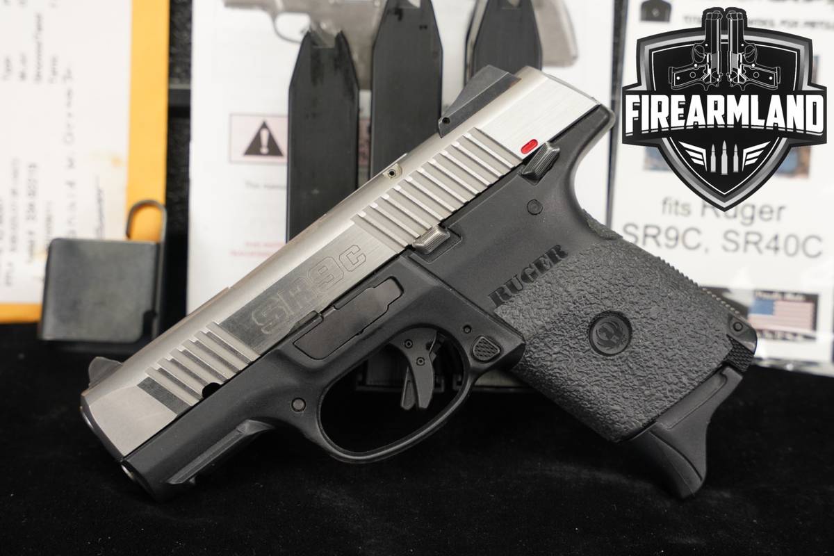 Ruger SR9c 9mm 3.4" Two-Tone Stainless & Black SR 9 C +4 MAGS & ORIG BOX