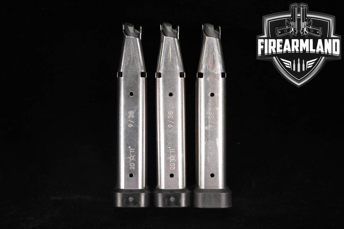 Staccato (STI) THREE (3) 2011 20-Rd Extended Magazines 9mm / 38 Super Mags