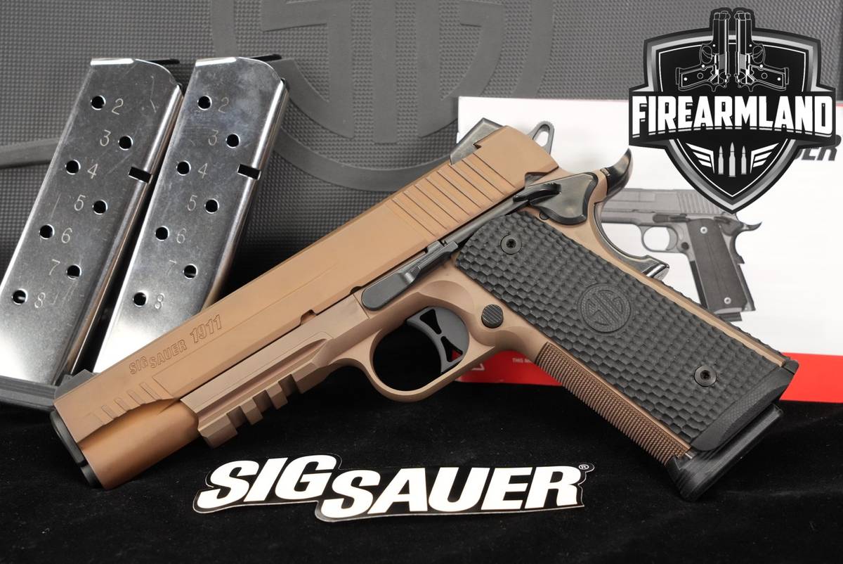 Sig Sauer 1911 Emperor Scorpion 45 ACP 5 FDE +3 MAGS & ORIG CASE