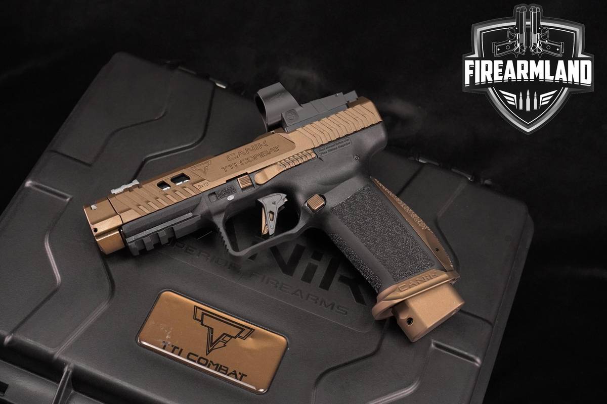 Canik TTI Combat w/ MO3 optic 9mm 4.6" TTI Bronze +5 MAGS, OPTIC & HOLSTER