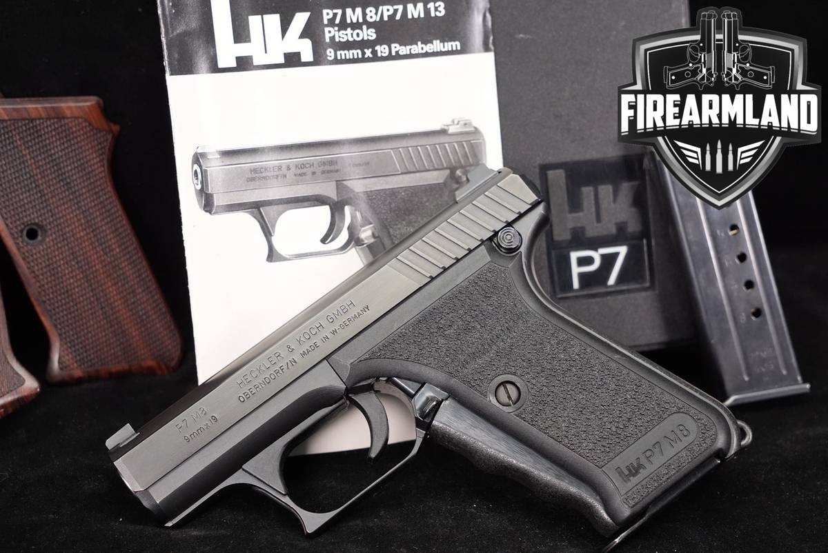COLLECTOR 1986 Heckler & Koch P7M8 9mm H&K P7 M8 +2 MAGS & ORIG BOX