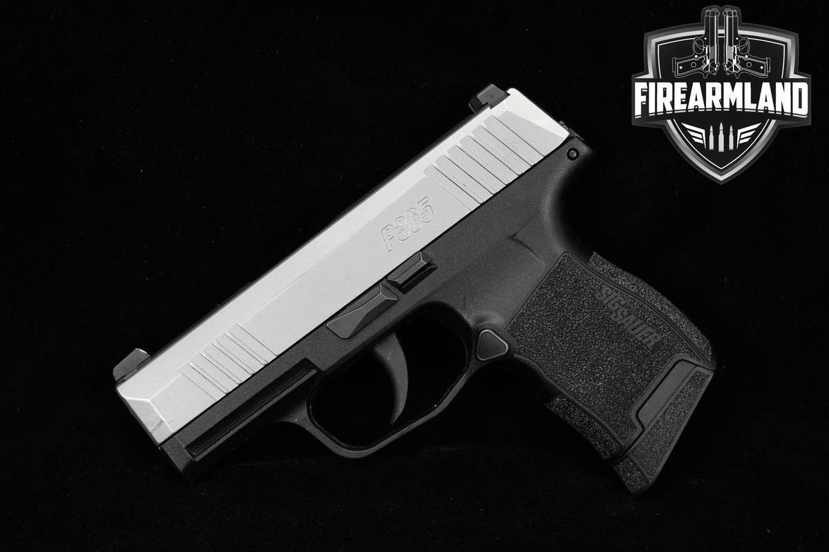 STAINLESS! Sig Sauer P365 9mm 3.1" Two-Tone Black & Silver P-365 +ORIG CASE