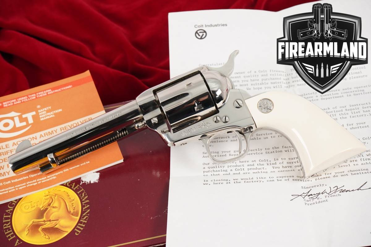 COLLECTOR 1989 Colt Single Action Army 3rd Gen 44-40 Win SAA Bright Nickel