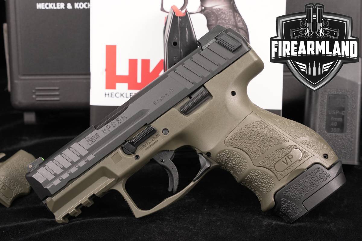 Heckler & Koch VP9SK 9mm H&K VP9 SK VP-9 NATO Green +2 MAGS & ORIG CASE