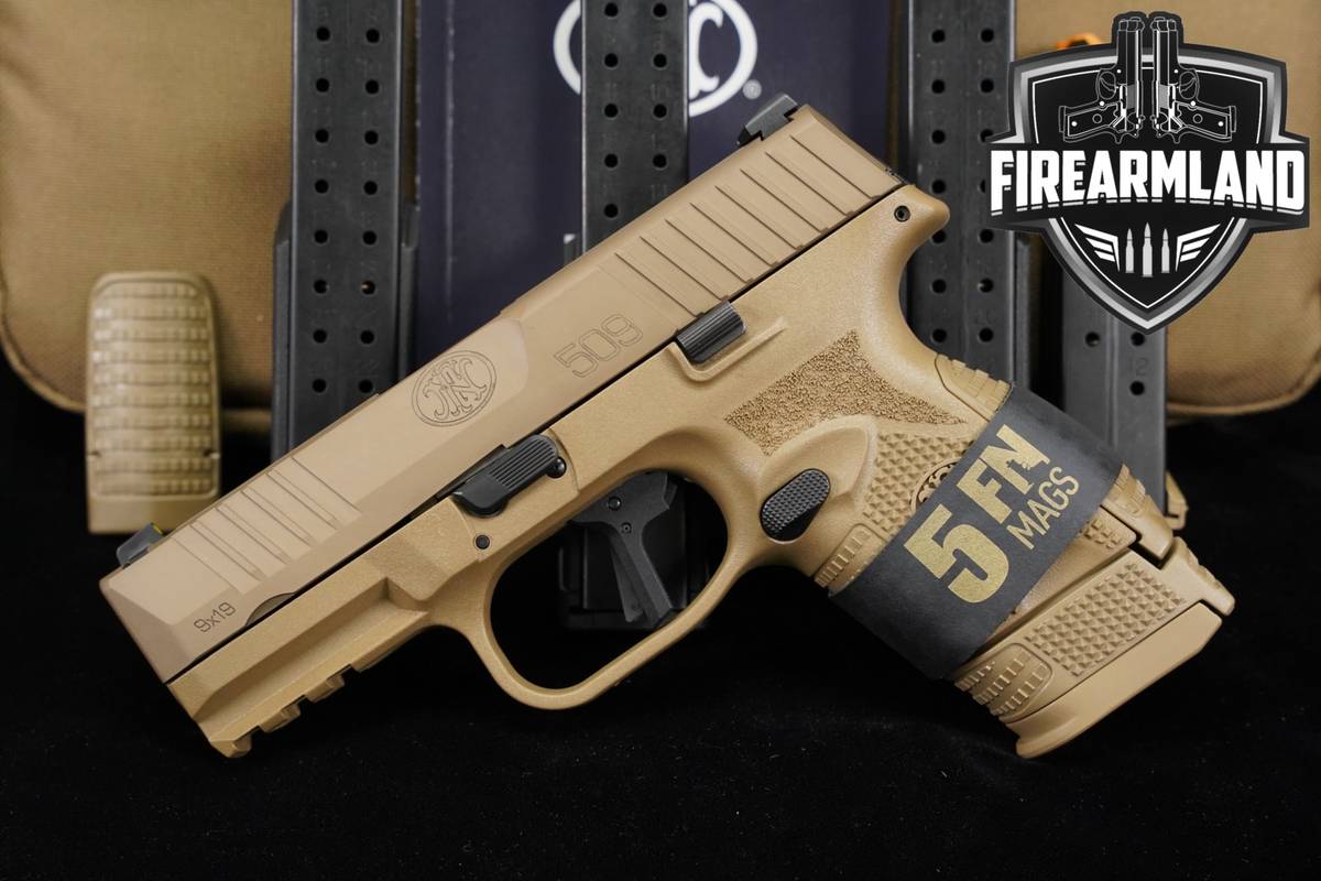 LIMITED FN 509 COMPACT NMS 9mm 3.7" FDE C FN509C +5 MAGS BUNDLE, ORIG CASE