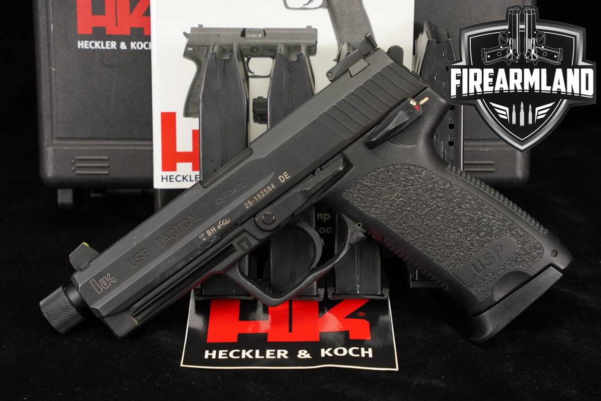 Heckler & Koch USP Tactical 45 ACP H&K THREADED +5 MAGS & ORIG CASE