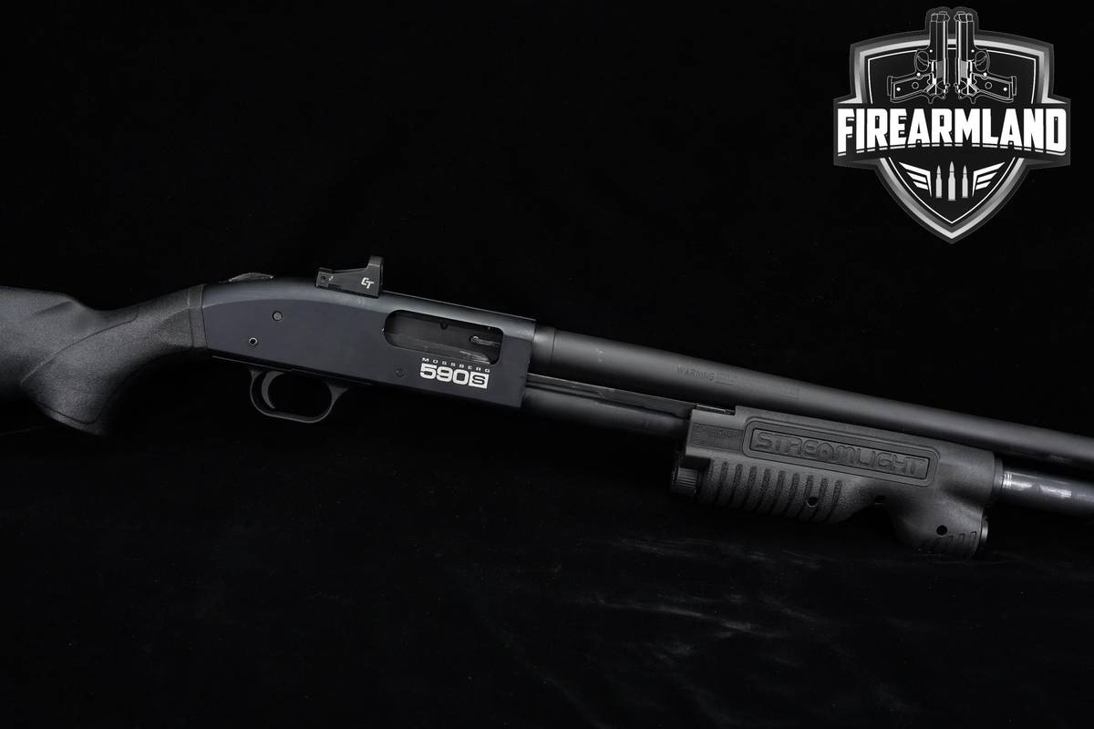 Mossberg 590S 12-Gauge 18.5" Blued & Synthetic Shotgun +OPTIC & LIGHT