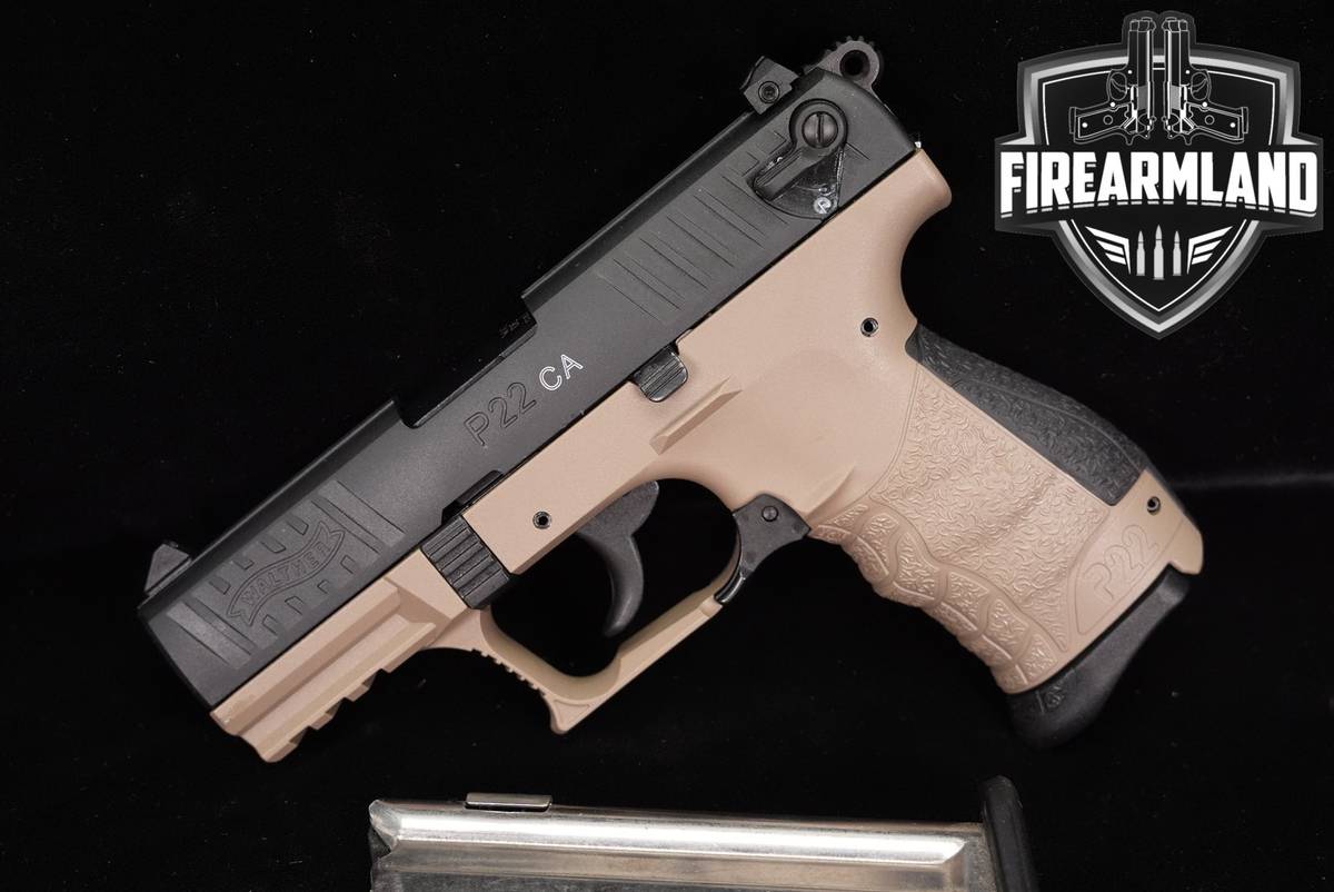 Walther P22 22LR 3.42" Two-Tone Black & FDE P 22 +2 MAGS & HOLSTER
