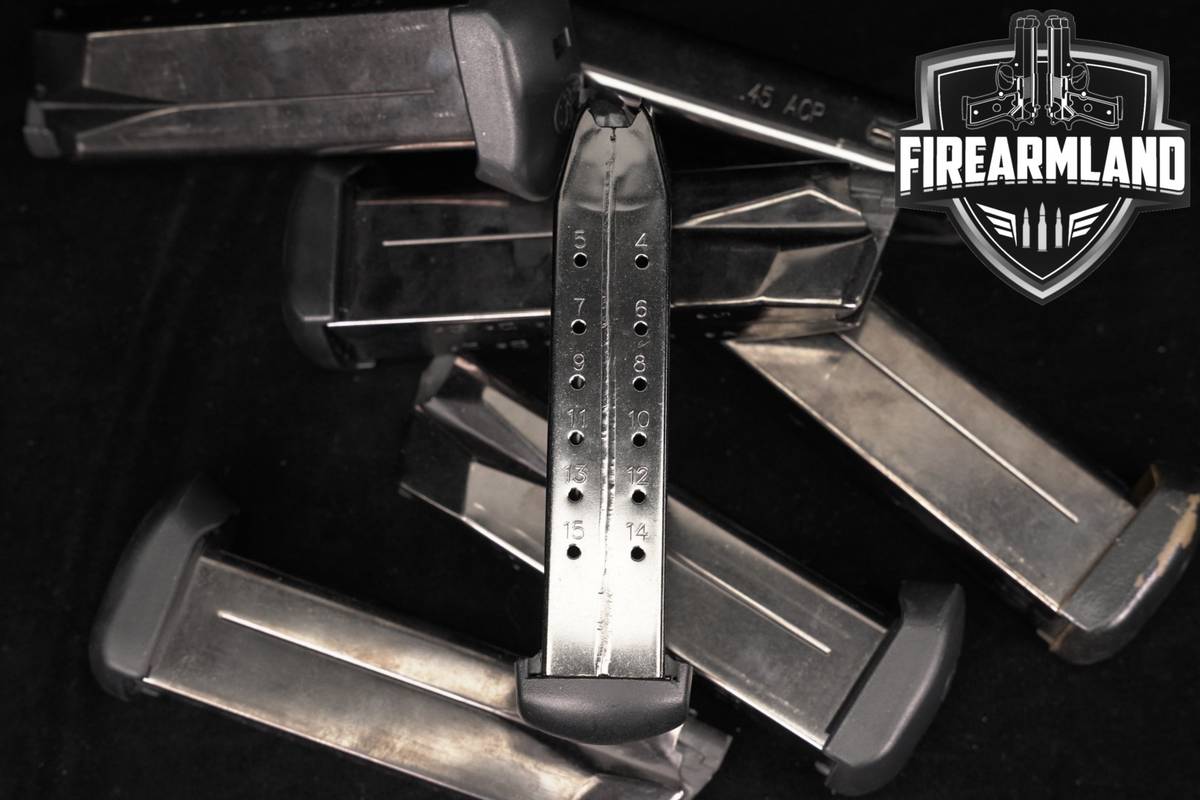 SEVEN (7) FN FNX-45 15-Round Magazines 45ACP Black Baseplates FNX45 Mags