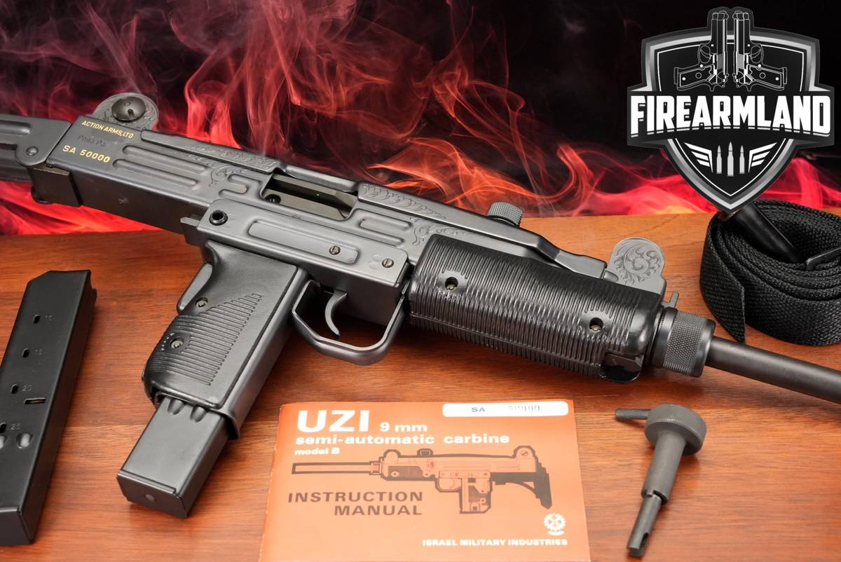 RARE Action Arms IMI UZI Model B SA50000 FACTORY ENGRAVED +2 MAGS, CASE