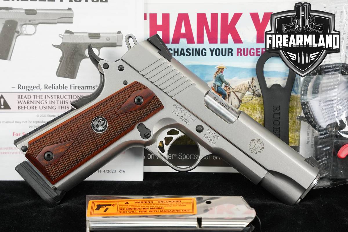 LIKE-NEW Ruger SR1911 Commander-Style 45 ACP 1911 4.25" Stainless +2 MAGS