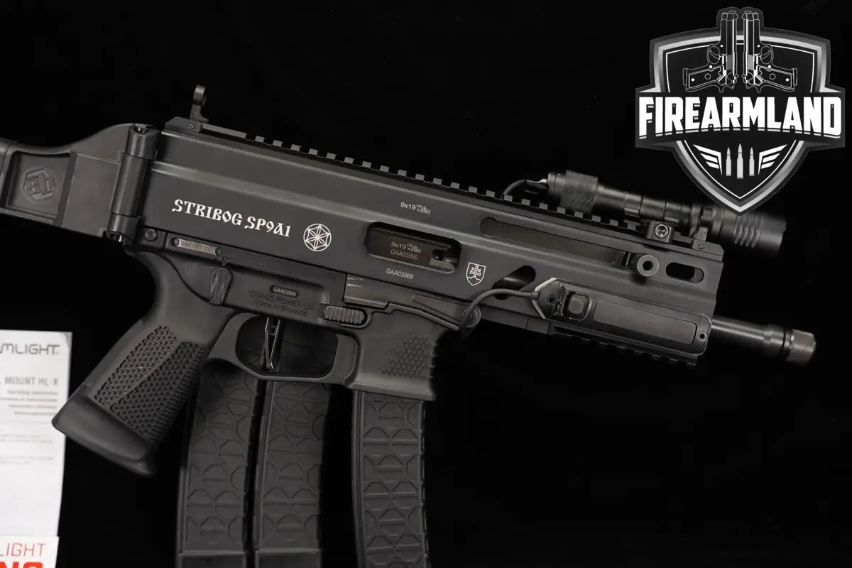 Grand Power Stribog SP9A1 9mm 8" SP9 A1 FOLDER +3 MAGS, LIGHT