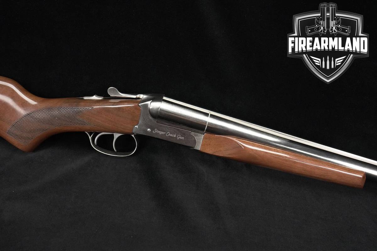 E R Amantino Stoeger Coach Gun 12-Gauge E 20" Polished Nickel & Walnut