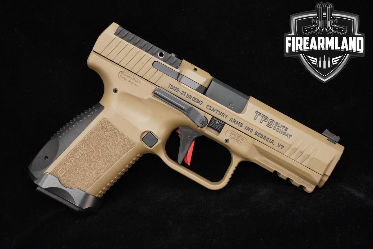 Canik TP9 Elite Combat 9mm 4.73" FDE TP 9 +3 MAGS, ORIG CASE & HOLSTER