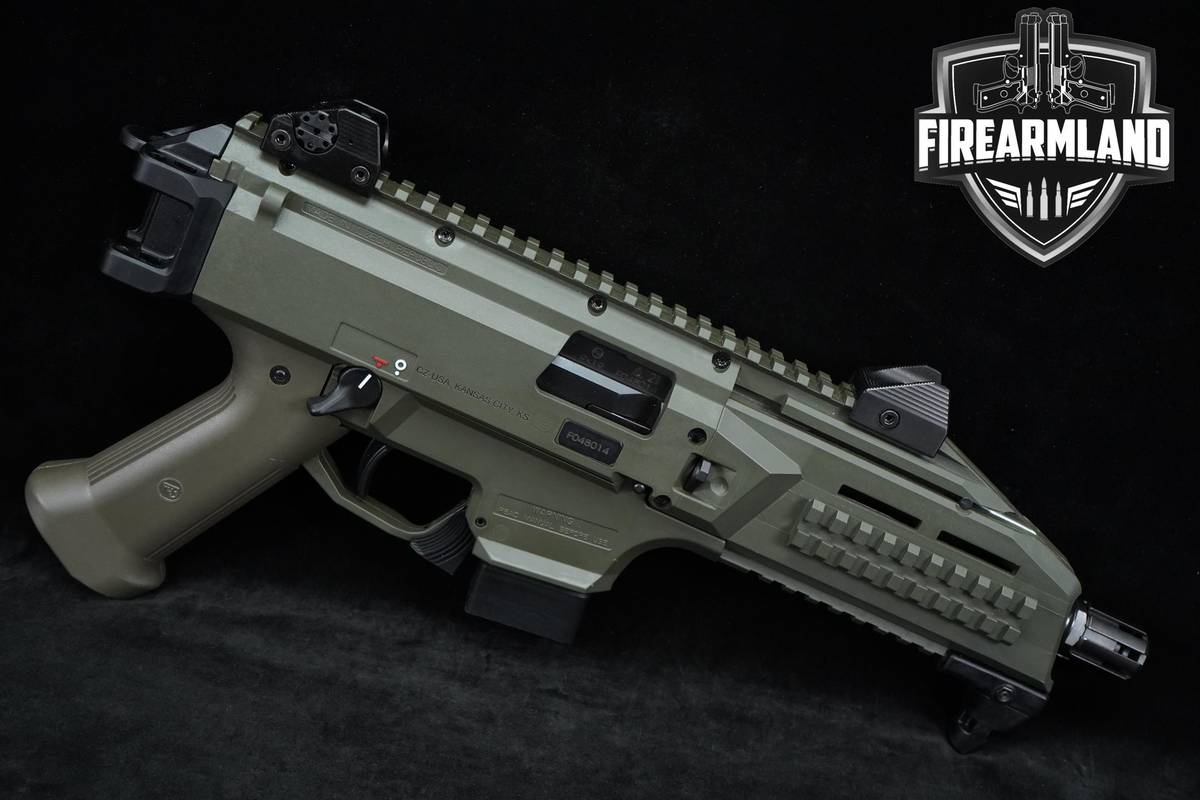 PERSONAL DEFENSE CZ Scorpion EVO 3 S1 Pistol 9mm 7" OD Green +2 MAGS