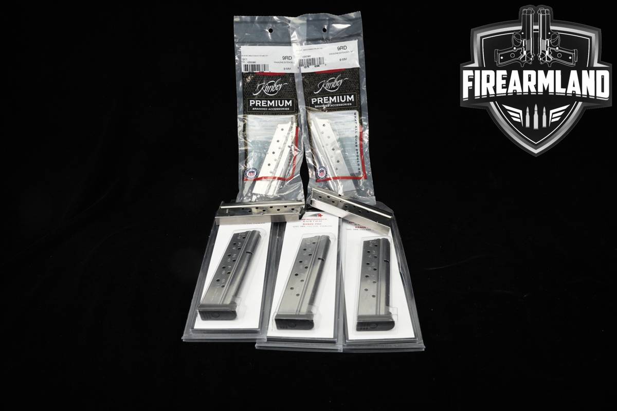 SEVEN (7) 1911 Magazines 9mm Luger Mags