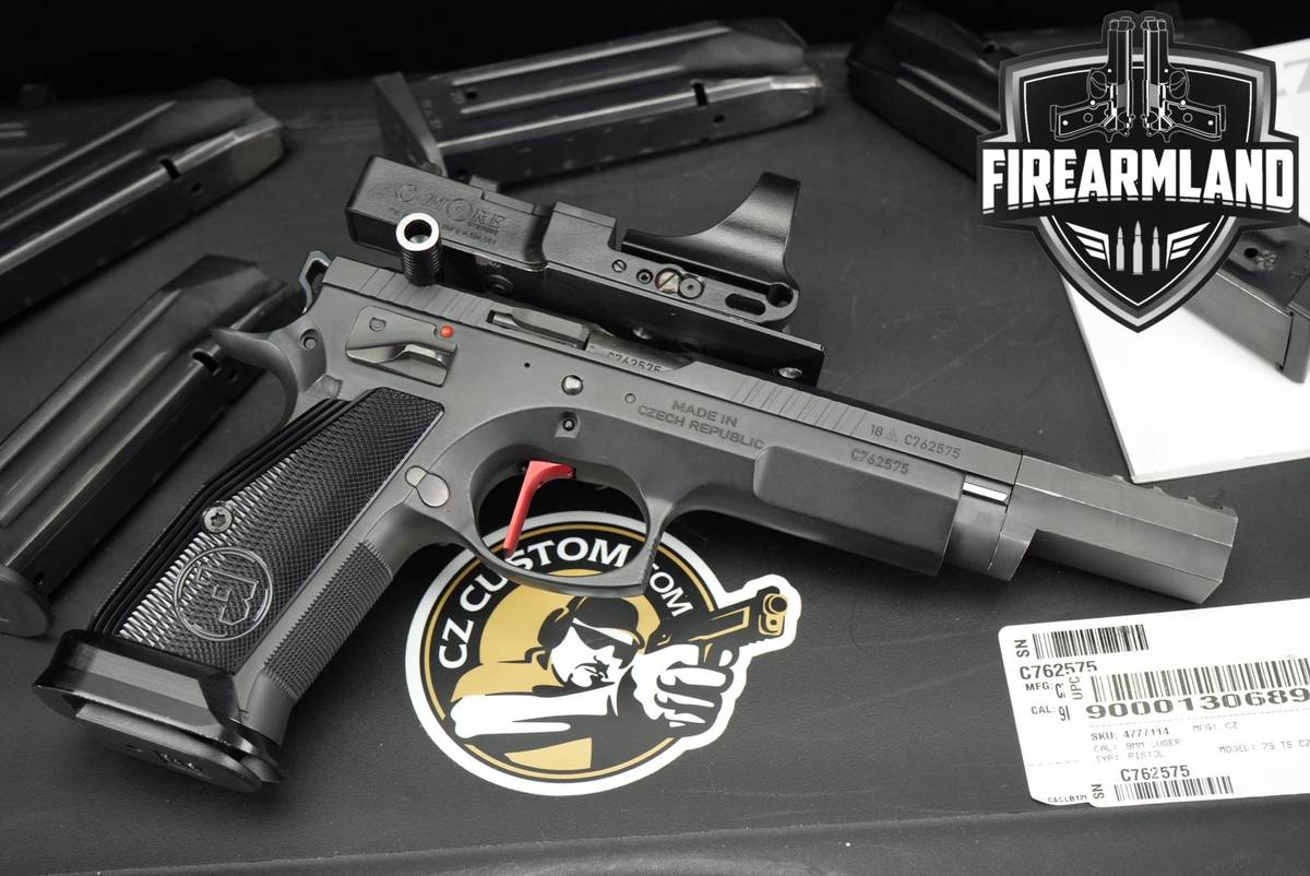 CZ 75 TS Czechmate 9mm 5.23 CZ75 RACE GUN +4 MAGS, ORIG CASE, C-MORE OPTICS