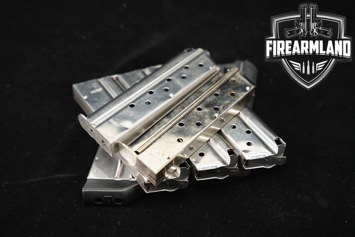 EIGHT (8) 1911 Magazines 9mm Luger Mags