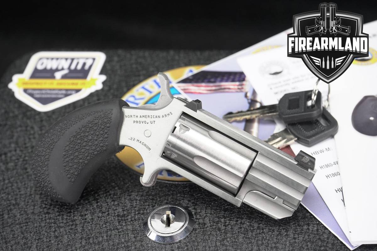 North American Arms NAA Pug Mini Revolver 22 WMR 1" +ORIG BOX