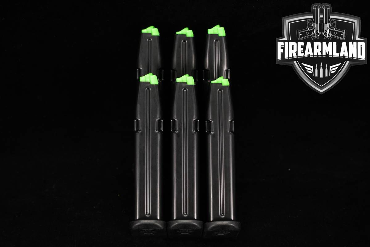 SIX (6) MEC-GAR Glock Pattern 18-Round Magazines 9mm Luger Mags