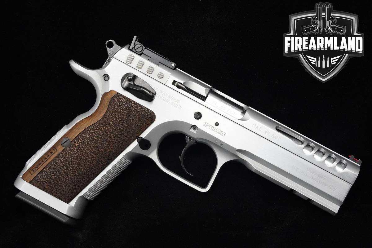 Tanfoglio Defiant Stock Master 45 ACP 1911 4.7" Silver Tanfoglio 1911 DA/SA