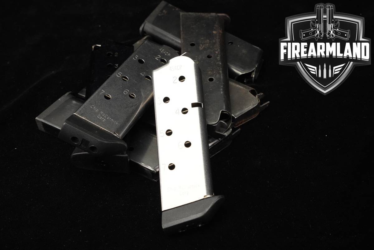 EIGHT (8) 1911 7-Round Magazines .45 ACP Mags