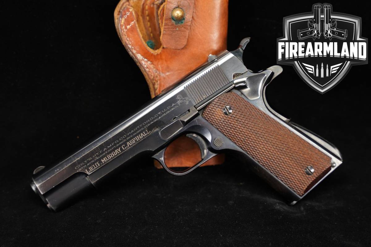 1933 Colt Ace 22LR 1911 4.75" Blued Lieut Murray C Aspinall +HOLSTER