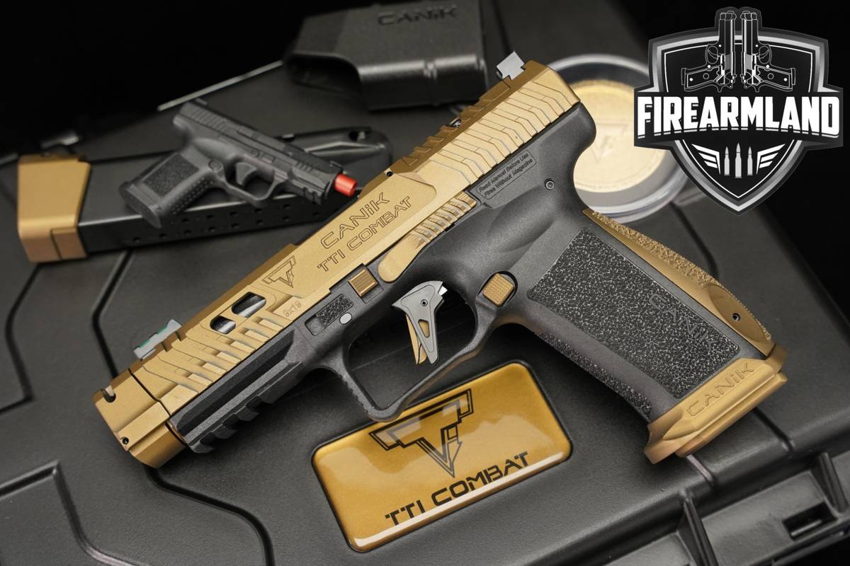 Canik TTI Combat 9mm 4.74 Bronze PORTED, COMP +2 MAGS, ORIG BOX & HOLSTER