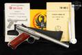 AWC Systems Technology Ruger Mark II Target MK-2 integrally suppressed .22 LR Brushed Stainless in Very Good Condition Image 2