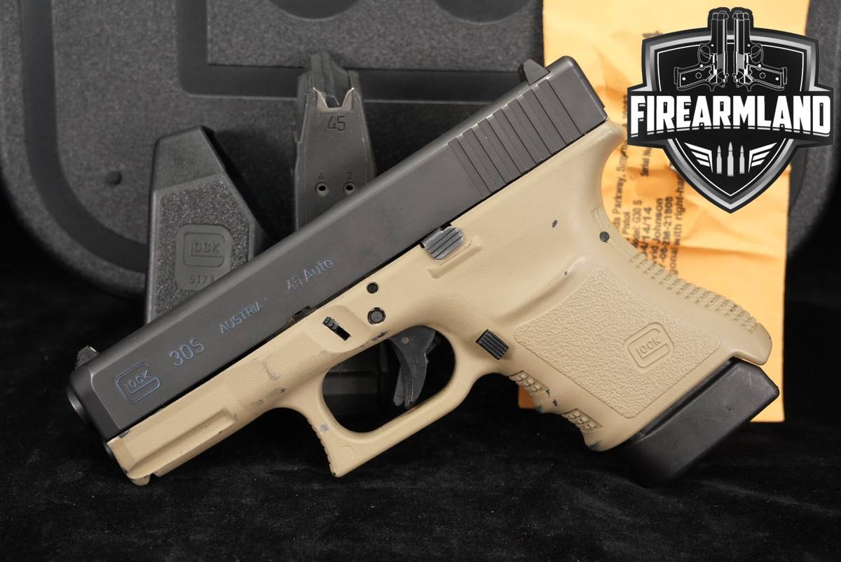 Glock 30S Gen3 G30S Gen 3 SF 45 ACP 3.78" Black & Tan +2 MAGS & ORIG BOX