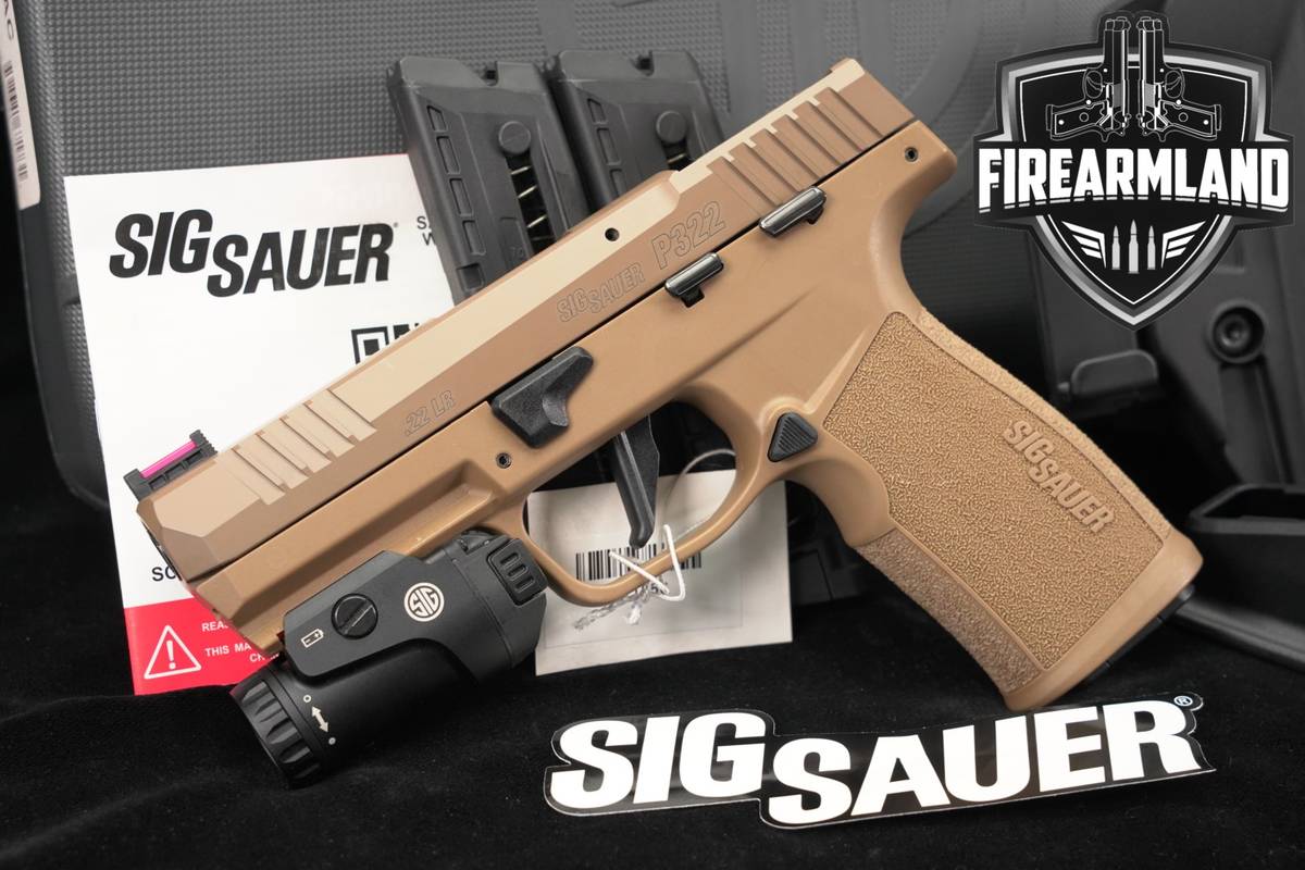 Sig Sauer P322 Coyote TacPac 22LR 3 MAGS, ORIG CASE, HOLSTER, FOXTROT LIGHT
