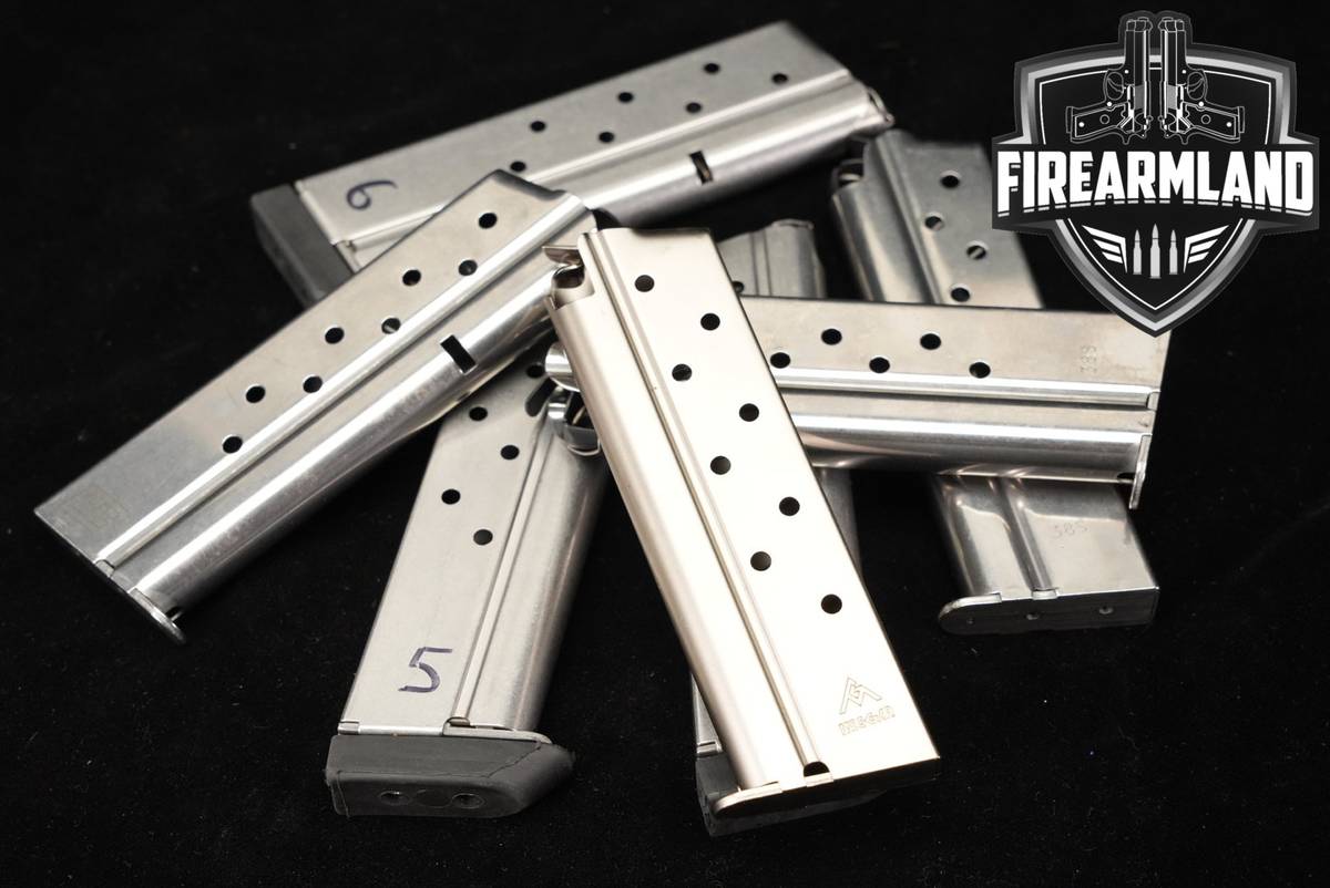 SEVEN (7) 1911 9-Round Magazines 9mm Luger / .38 Mags