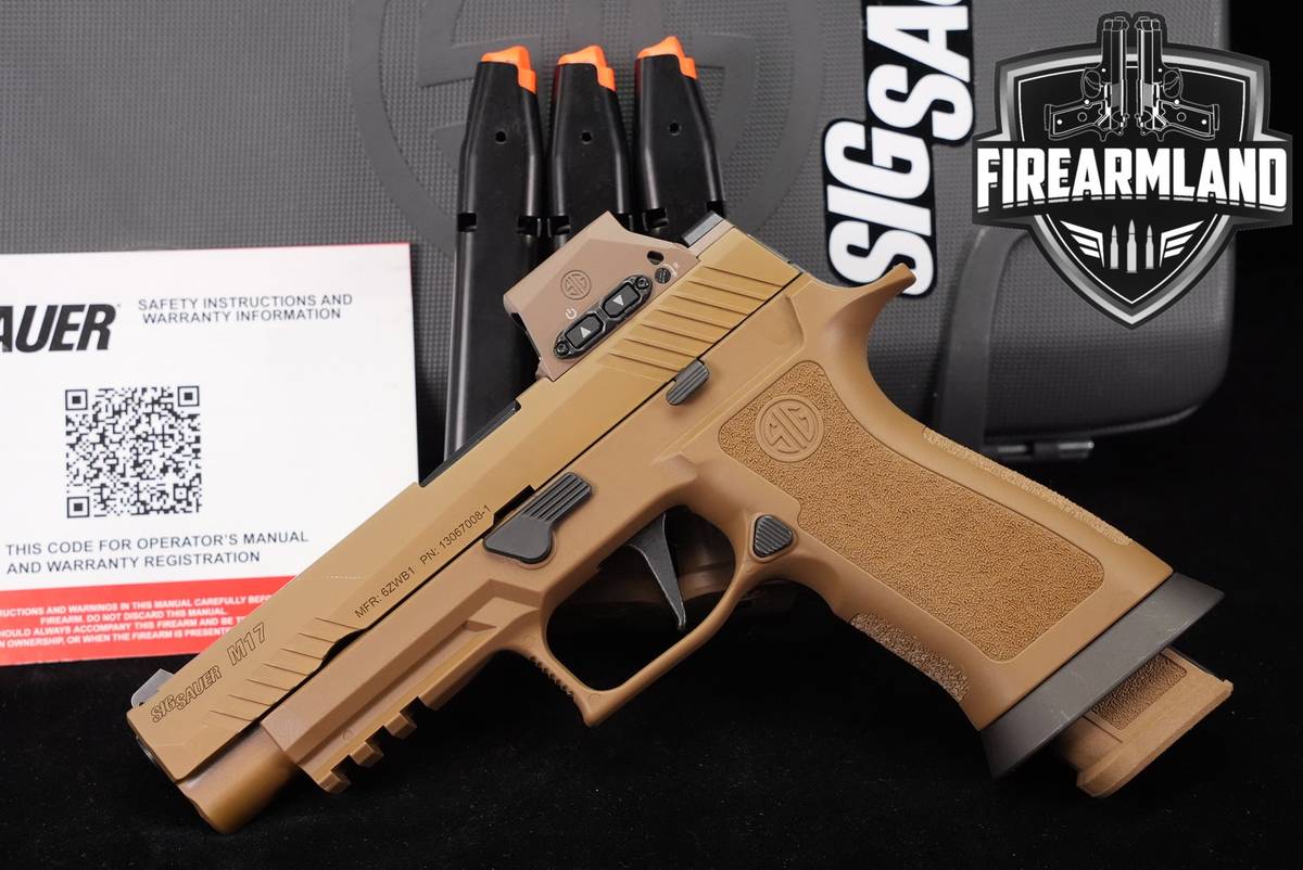 Sig Sauer M17X 9mm Coyote M17-X P320 P-320 +4 MAGS, ORIG CASE, ROMEO OPTICS