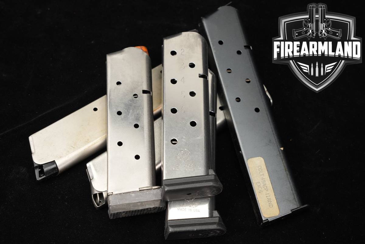 SIX (6) 1911 7, 8, & 10-Round Magazines .45 ACP Mags