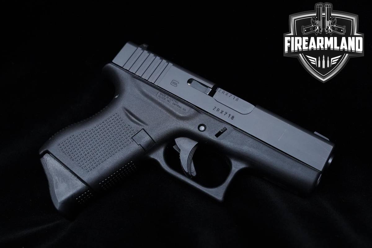 Glock 43 9mm 3.25 Black DLC 43 Glock G43 +2 MAGS