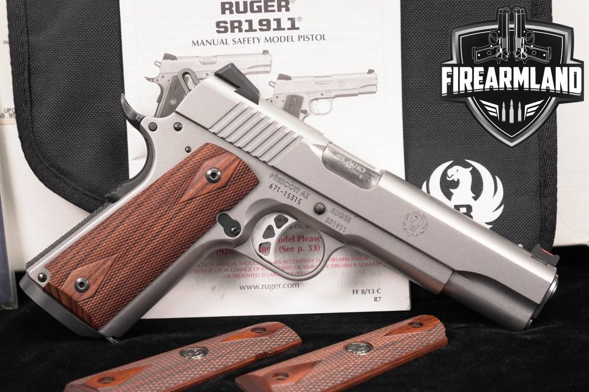 Ruger SR1911 Series 70 45 ACP 5" Satin Stainless SR 1911 +ORIG BOX, OG GRIP