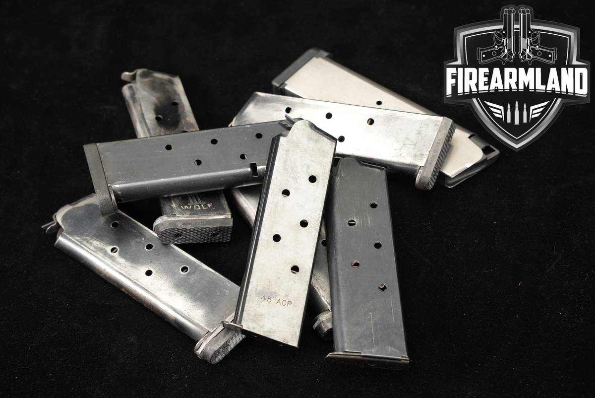 EIGHT (8) 1911 7-Round Magazines .45 ACP Mags
