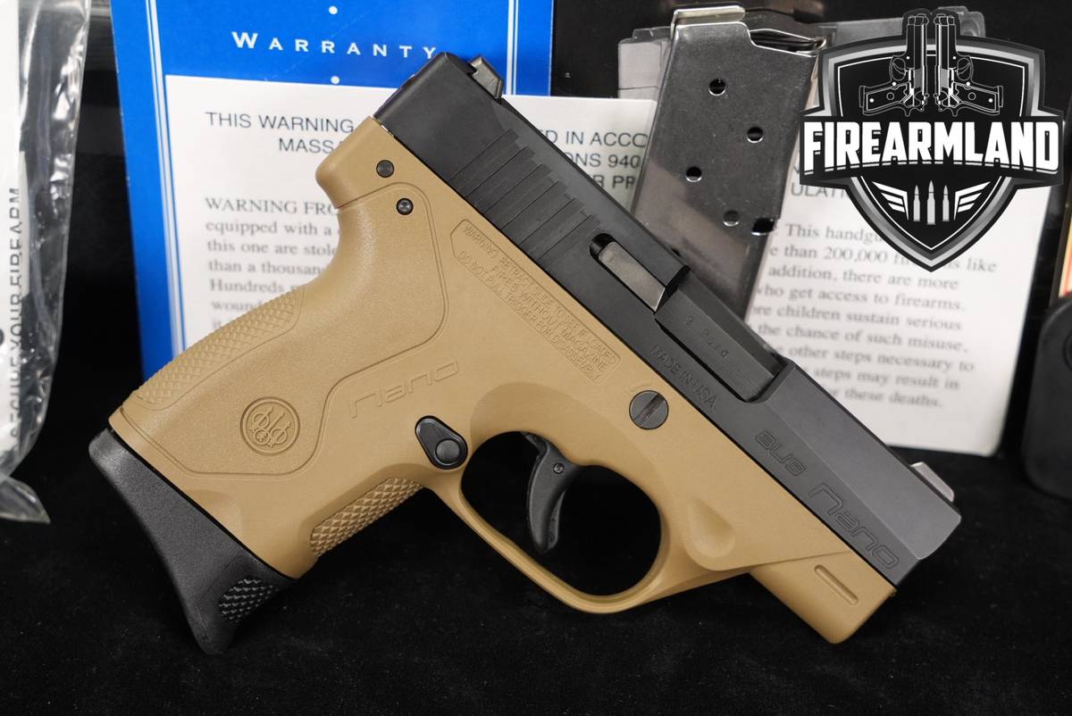 Beretta BU9 Nano 9mm 3.07" Two-Tone FDE BU-9 +2 MAGS, CASE