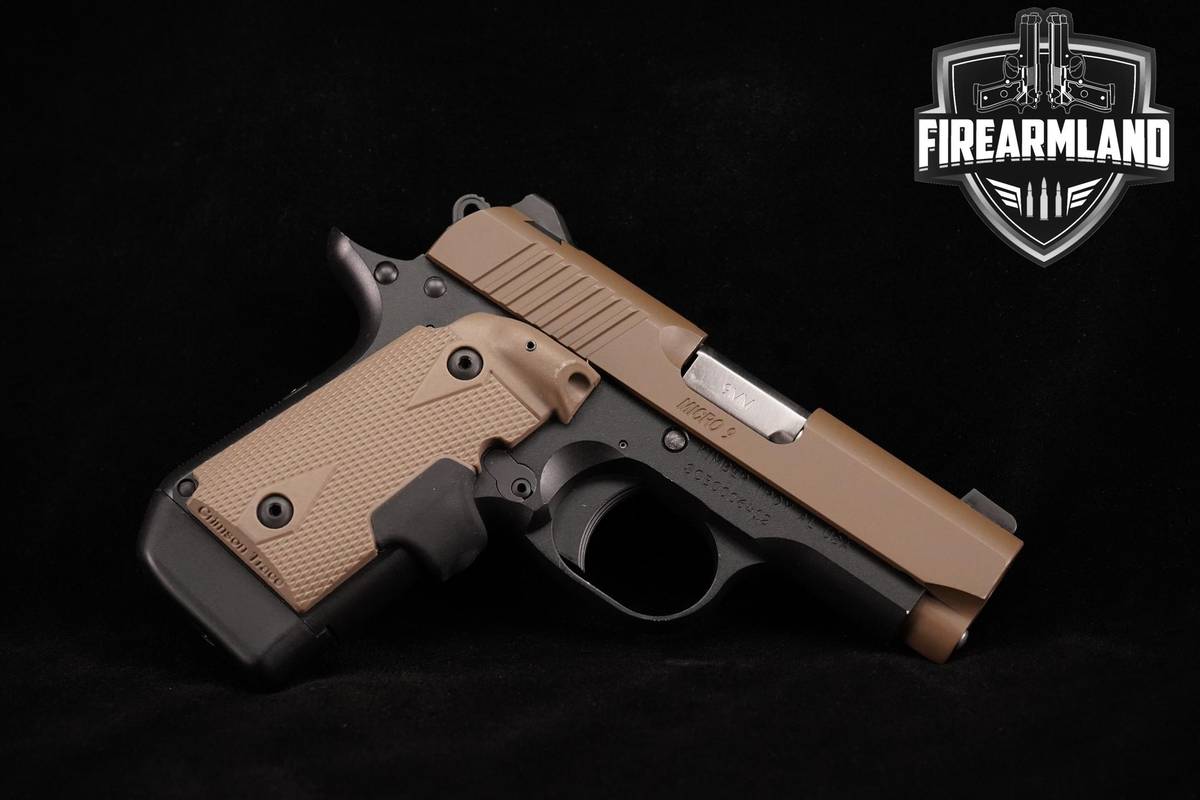 Kimber Micro 9 Desert Tan 9mm 3.15" Black/FDE +2 MAGS, ORIG CASE & HOLSTER