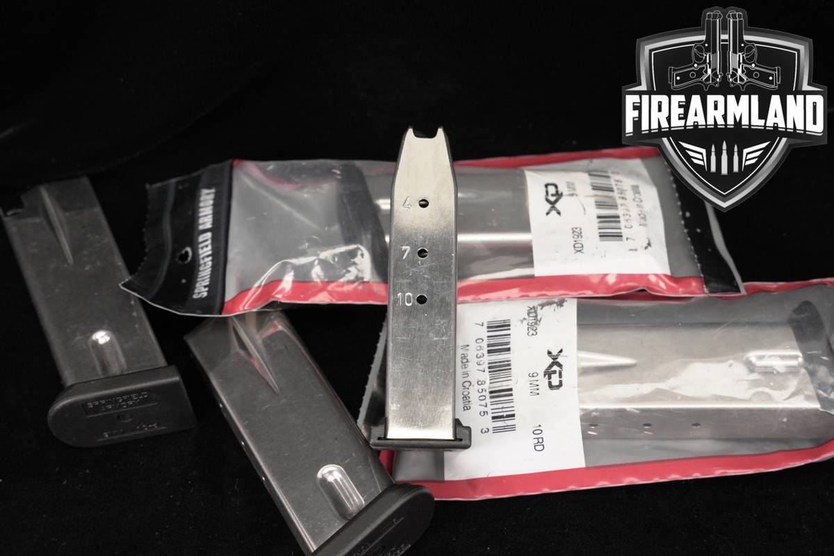 FIVE (5) Springfield Armory XD 10 Rd Magazines 9mm Luger Xtreme Duty Mags