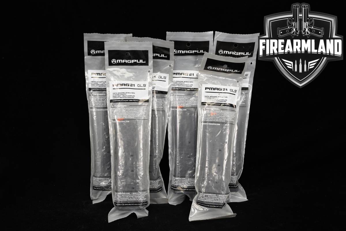 Magpul SIX (6) Glock PMAG 21-Round Magazines 9mm Luger GL9 GL-9 Mags