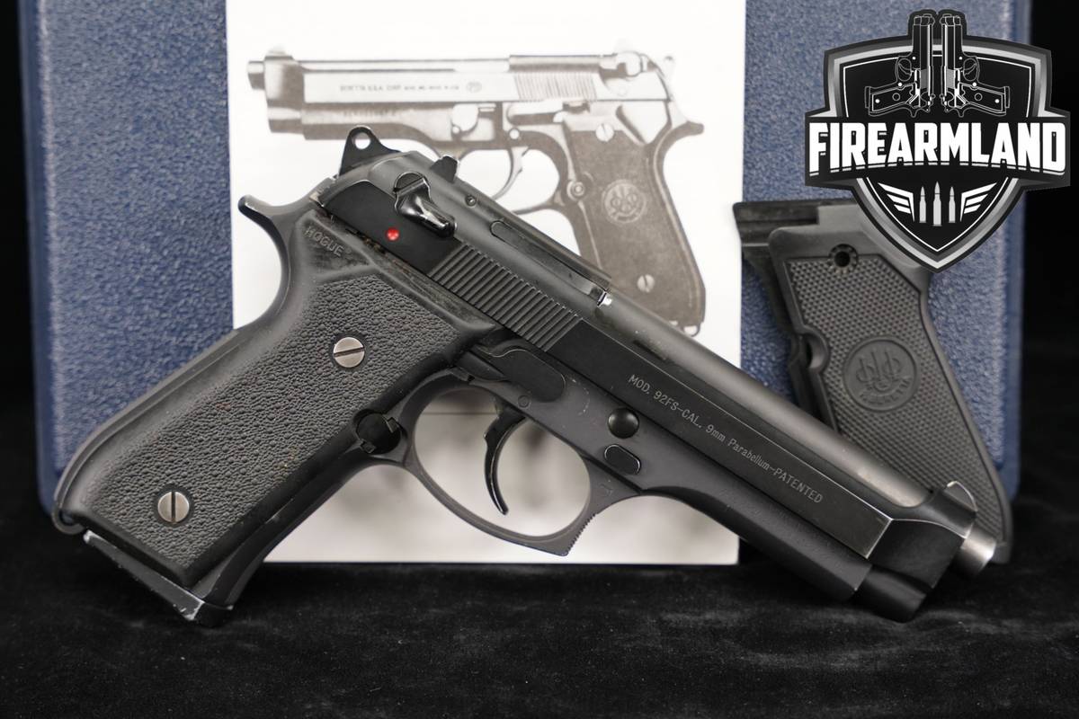 Beretta 92FS 9mm 4.9" 92 FS HOGUE GRIPS +ORIG BOX