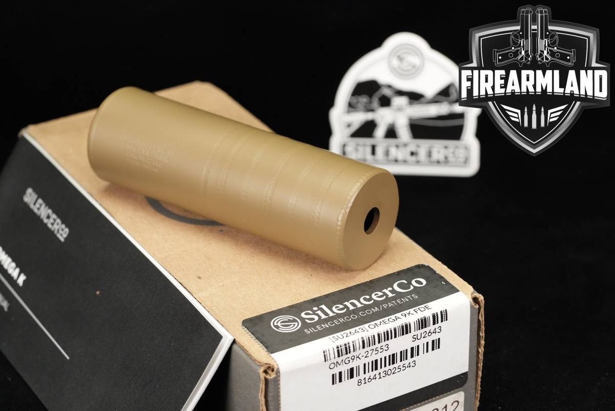 SilencerCo Omega 9K FDE 9mm Luger Suppressor Omega9K O9K +ORIG BOX